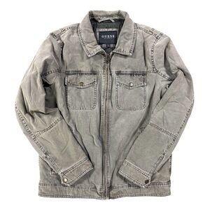 GUESS Los Angeles Olive Quilted Lined Zip Utility Jacket Men’s M